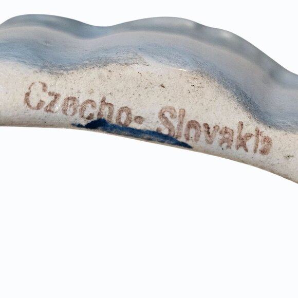 Vintage  "Reclining Lady" Porcelain Trinket Dish Soap Dish Czechoslovakia 4.5" - Picture 7 of 9